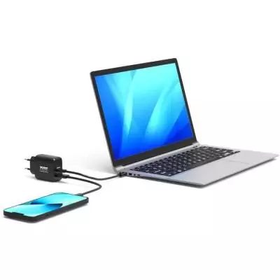 Chargeur mural GaN USB-C & USB-A - PORT DESIGNS - 902104EU - 65 W - Noir Chargeur mural GaN USB-C & USB-A - PORT DESIGNS - 902104EU - 65 W - Noir