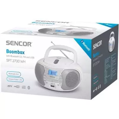 Lecteur Radio CD - SENCOR - SPT 2700 WH - 3 W - CD / Bluetooth / MP3 - Blanc Lecteur Radio CD - SENCOR - SPT 2700 WH - 3 W - CD / Bluetooth / MP3 - Blanc
