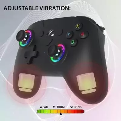 Manette sans fil - SUBSONIC - Switch 2 / Switch - LEDs programmables - Vibrations - Gyroscope - Noire Manette sans fil - SUBSONIC - Switch 2 / Switch - LEDs programmables - Vibrations - Gyroscope - Noire