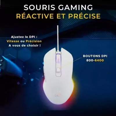 Pack 2 en 1 - THE G-LAB - Combo Hydrogen Blanc/Gris Combo Clavier AZERTY et Souris - Style Épuré Pack 2 en 1 - THE G-LAB - Combo Hydrogen Blanc/Gris Combo Clavier AZERTY et Souris - Style Épuré