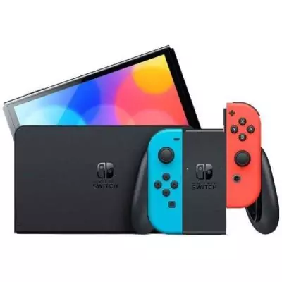 Console Nintendo Switch - Modele OLED • Bleu Néon & Rouge Néon Console Nintendo Switch - Modele OLED • Bleu Néon & Rouge Néon