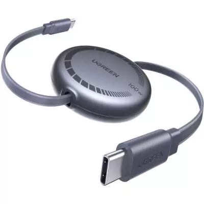 Câble USB-C rétractable UGREEN - 100W - 1m - Noir