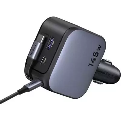 Chargeur voiture puissant UGREEN 145W avec câble rétractable