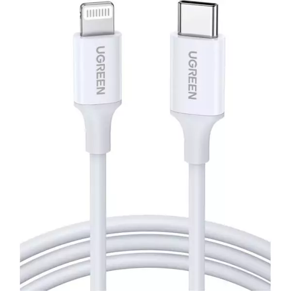 Câble Lightning - UGREEN - Silicone - USB-C - 1 m - Blanc
