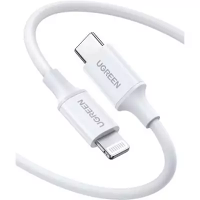 Câble Lightning - UGREEN - Silicone - USB-C - 1 m - Blanc