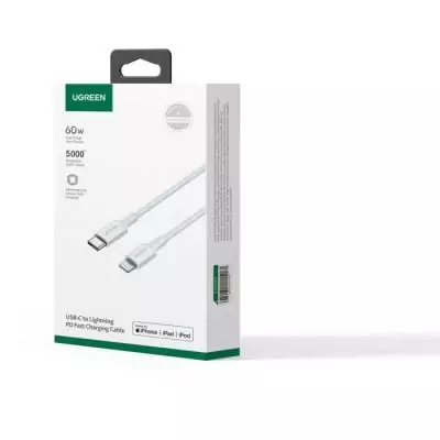 Câble Lightning - UGREEN - Silicone - USB-C - 1 m - Blanc
