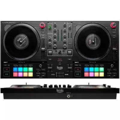 HERCULES DJCONTROL INPULSE T7 - Contrôleur DJ motorisé noir avec deux platines HERCULES DJCONTROL INPULSE T7 - Contrôleur DJ motorisé noir avec deux platines