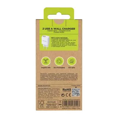 Chargeur mural Muvit for Change Blanc 18 W Chargeur mural Muvit for Change Blanc 18 W