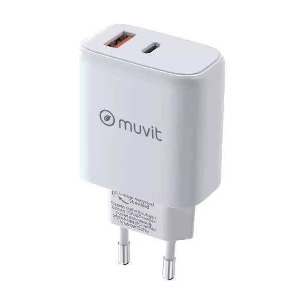 Chargeur mural Muvit for Change MCD356 Blanc 18 W 45 W
