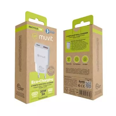 Chargeur mural Muvit for Change HC-263 Blanc 18 W 30 W Chargeur mural Muvit for Change HC-263 Blanc 18 W 30 W