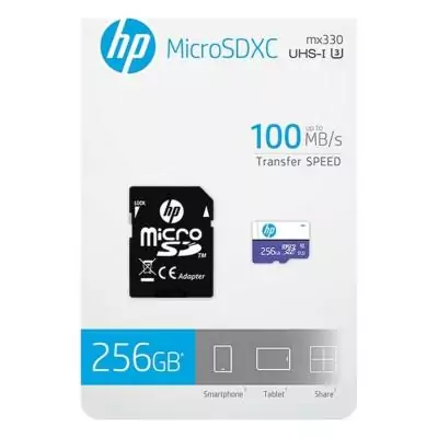 Carte Mémoire Micro SD HP HFUD 256 GB avec Adaptateur - Grande Capacité pour Stockage