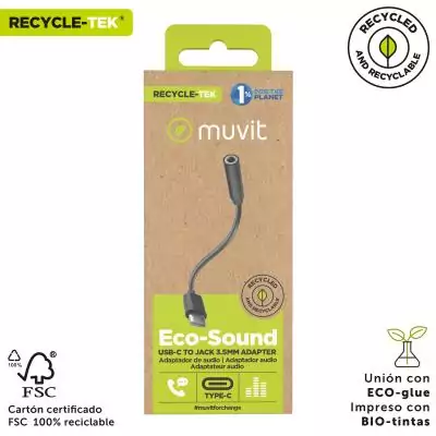 Adaptateur USB-C vers Jack 3.5 mm Muvit for Change JDS-C35 Noir - Connecteur audio pratique