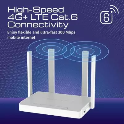 Keenetic Hero 4G+ Modem-routeur 4G+ Wi-Fi 6 maillé AX1800 avec commutateur intelligent Gigabit 4 ports et port USB 3.0 Keenetic Hero 4G+ Modem-routeur 4G+ Wi-Fi 6 maillé AX1800 avec commutateur intelligent Gigabit 4 ports et port USB 3.0