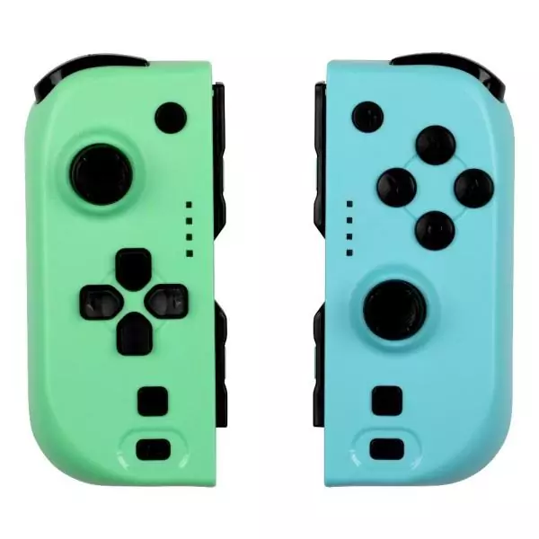 Manettes Joypads - Nintendo Switch et Switch OLED - KONIX - Autonomie 8 h - Fonction vibration - Vert et bleu