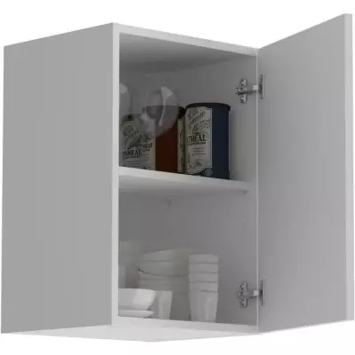 Meuble haut de cuisine OSLO - Blanc mat - 1 porte + tablette - L 40 x Meuble haut de cuisine OSLO - Blanc mat - 1 porte + tablette - L 40 x
