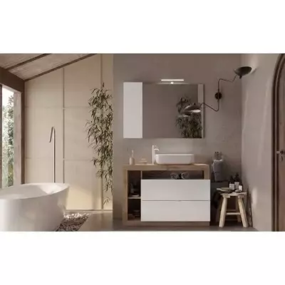 Ensemble Meuble salle de bain HAMBOURG L110 - Vasque + 2 Tiroirs + 3 n Ensemble Meuble salle de bain HAMBOURG L110 - Vasque + 2 Tiroirs + 3 n