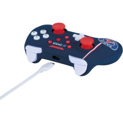 Manette de jeu - Nintendo Switch, Switch 2 et PC - PSG - Filaire - Bleu, blanc et rouge - Fonction vibration - Câble 3 m - Koni
