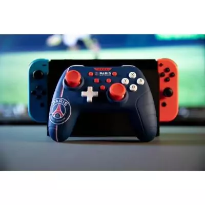 Manette de jeu - Nintendo Switch, Switch 2 et PC - PSG - Filaire - Bleu, blanc et rouge - Fonction vibration - Câble 3 m - Koni