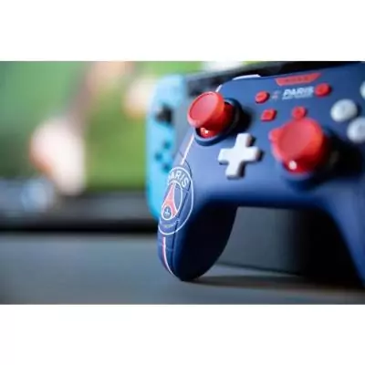 Manette de jeu - Nintendo Switch, Switch 2 et PC - PSG - Filaire - Bleu, blanc et rouge - Fonction vibration - Câble 3 m - Koni
