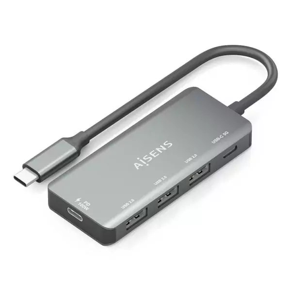 Hub USB Aisens CPNT Gris 100 W