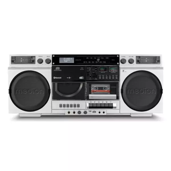 Ghetto Blaster - MEDION - Vintage - DAB+ - CD/Cassette/USB/MP3 - 2x10W RMS - Silver
