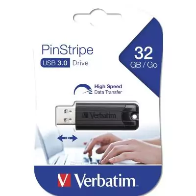 Verbatim Clé USBPinStripe 3.0 de 32 Go - Noire