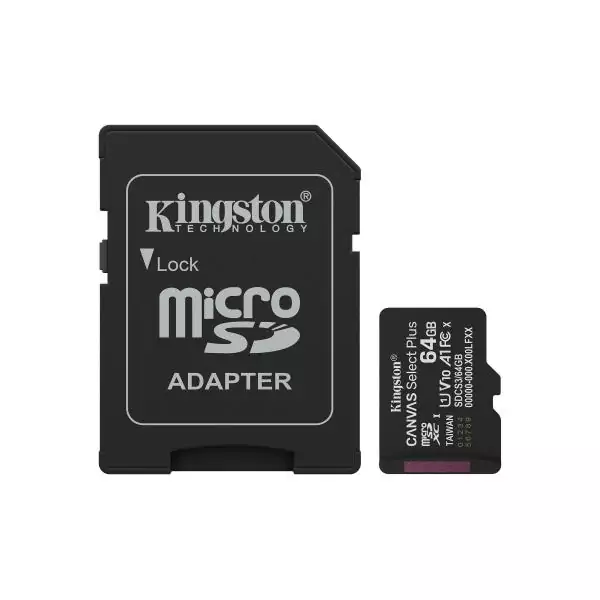 Carte Mémoire Micro SD avec Adaptateur Kingston SDCS3/64GB 64 GB