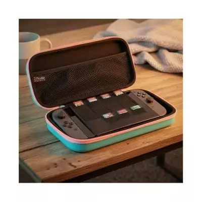 Housse de transport Nintendo Switch 2 Hello Kitty - Motif thé - Konixt - Pratique filet rangement