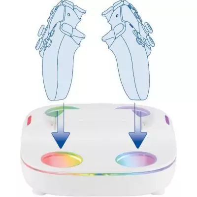 Station de recharge magnétique pour 2 manettes PS5 - Konix - Blanc