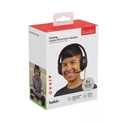 Casque audio filaire - BELKIN - Inspire - Compatible Nintendo Switch 2 - Pour enfants - Noir Casque audio filaire - BELKIN - Inspire - Compatible Nintendo Switch 2 - Pour enfants - Noir