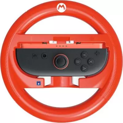 Volant de course - Nintendo Switch 2 - Hori - Mario Kart World Joy-Con - Motif Mario - Rouge
