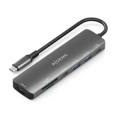 AISENS ASUC-7P026-GR station d'accueil Avec fil USB 3.2 Gen 1 (3.1 Gen 1) Type-C Gris