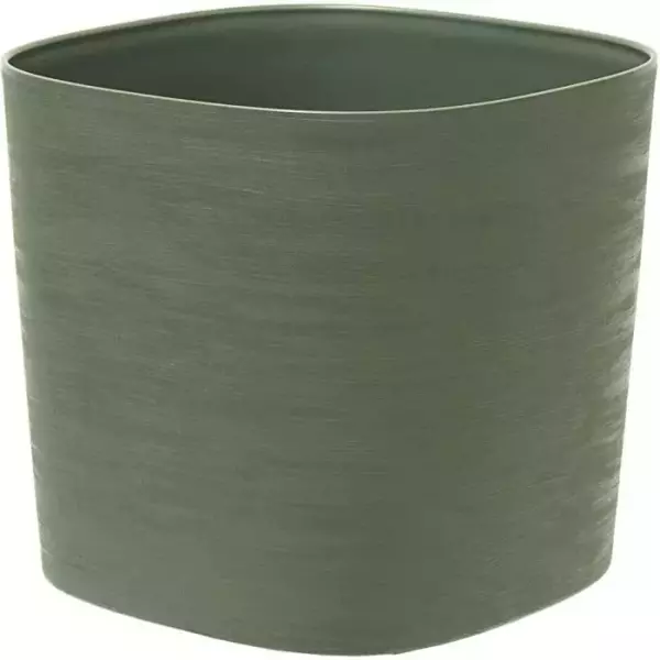 Pot avec réserve d'eau - GARDEN ID Respect - Vert de gris 30 x 30 cm - 100% déchets ménagers - 100% recyclable - Surface stru