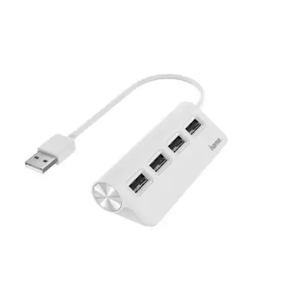 Hama 00200120 hub & concentrateur USB 2.0 480 Mbit s Blanc