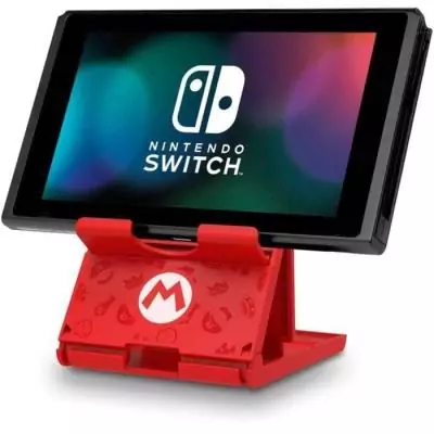 Support console - Nintendo Switch - Super Mario - Hori - Socle ajustable angle jeu - Mario Design
