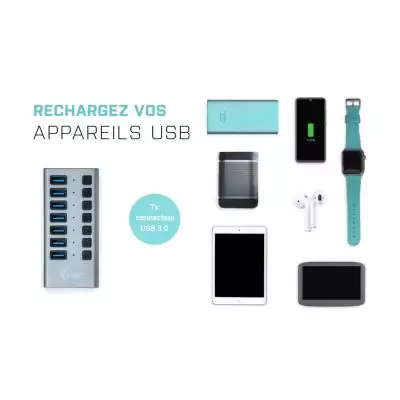 i-tec USB 3.0 Charging HUB 7port + Power Adapter 36 W