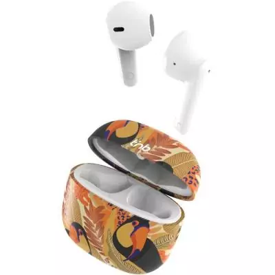 Écouteurs sans fil TOUCAN - Jaune/orange - Boîtier charge inclus