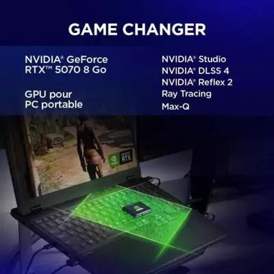 PC portable Gamer LENOVO Legion 5 15IRX10 | Ecran 15,3" 165 Hz IPS - Core i7 - RTX 5070 - 32 Go RAM - 512 Go