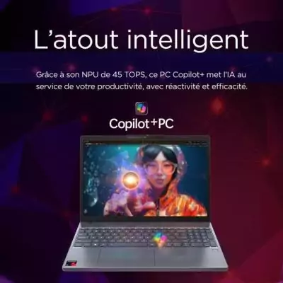 PC portable performant LENOVO IdeaPad Slim 3 15Q8X10 | Windows 11 - 15,3 WUXGA IPS - Snapdragon X X1-26-100 - RAM 16 Go - SSD 51