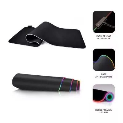 Tapis de Souris Subblim SUBMP-02RGB01 Noir Multicouleur