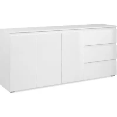 Buffet Capetown - Style élégant et fonctionnel - Blanc brillant - 179 x 80,5 x 40 cm Buffet Capetown - Style élégant et fonctionnel - Blanc brillant - 179 x 80,5 x 40 cm