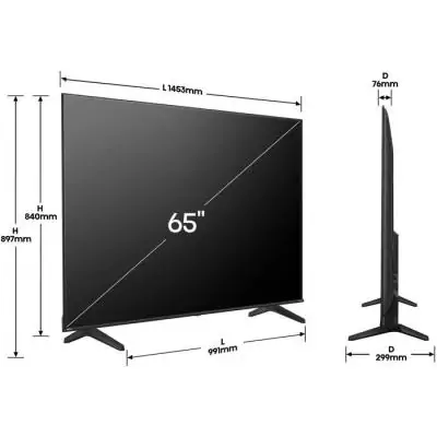 Hisense 65A6Q - TV LED 65 (164 cm) - 4K UHD 3840x2160 - HDR10+ - TV connecté - 3xHDMI 2.1 - WiFi