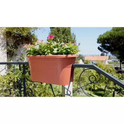 Jardinière pour balcon Venezia - 30 x 60 x H 27 cm - Gris anthracite Jardinière pour balcon Venezia - 30 x 60 x H 27 cm - Gris anthracite