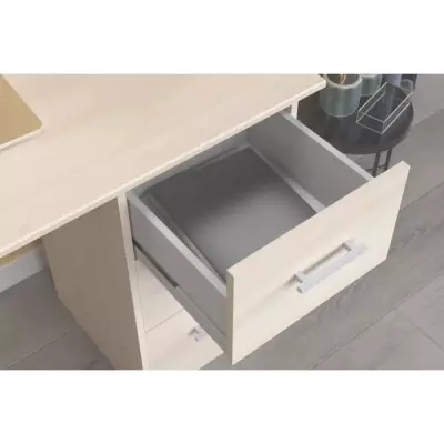 Bureau ESSENTIEL 3 tiroirs - Décor Acacia clair - Made in France Bureau ESSENTIEL 3 tiroirs - Décor Acacia clair - Made in France