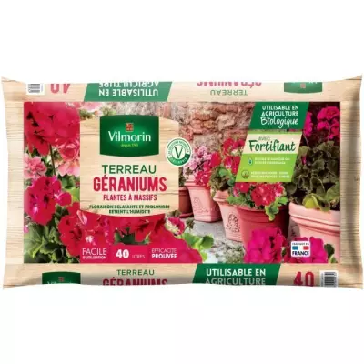 Terreau géraniums VILMORIN 40 L - Idéal pour vos plantes !