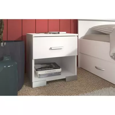 Chambre adulte complète Blanc 160x200 - Lit + Armoire 3 portes + 2 Chevets