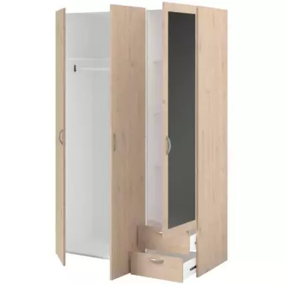 Armoire VARIA - Chic et pratique - 3 portes + miroir - Fabriqué en France