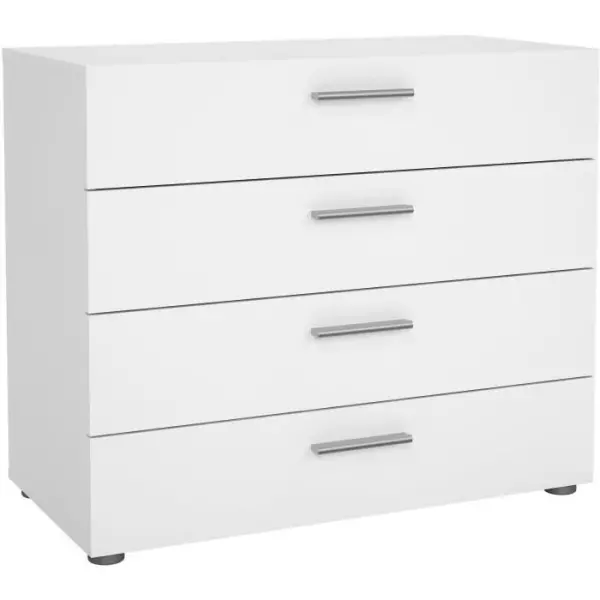 Commode NASH 4 tiroirs - Décor Blanc - L 80 x P 40 x H 68,5 cm