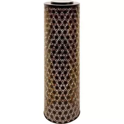 Lampe solaire GARDEN ID Colonne Or-Noir Ø20 H60 cm - 6 a 8h de lumiere