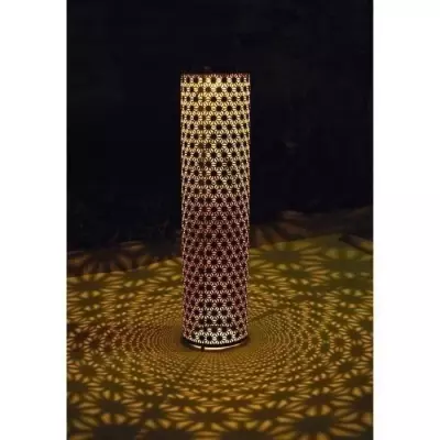 Lampe solaire GARDEN ID Colonne Or-Noir Ø20 H60 cm - 6 a 8h de lumiere